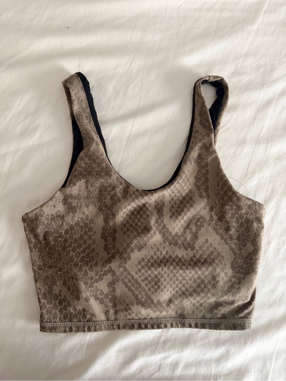 Varley snake print tan cropped tank small